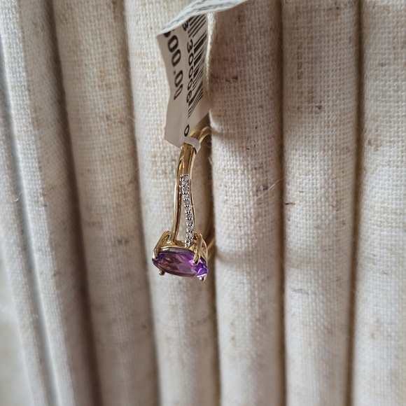 10K GOLD GENUINE AMETHYST & 1/20CTTW DIAMOND RING SIZE 7 - Picture 14 of 16